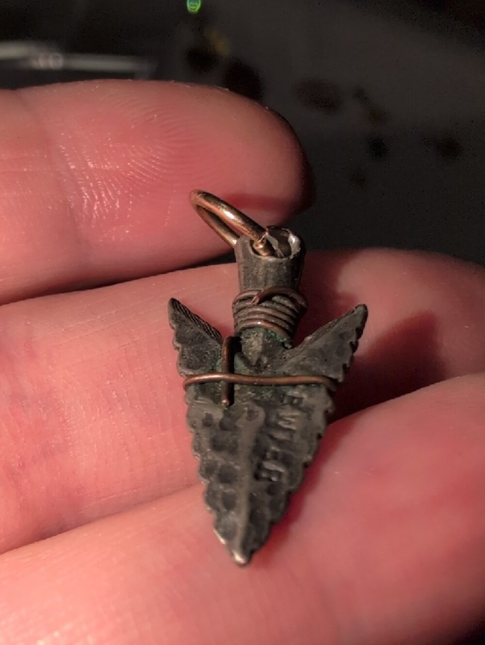 ❤️‍🔥10/$10❤️‍🔥 Arrowhead Charm Pendant in Dark Silver with Copper Wrap - Picture 5 of 6